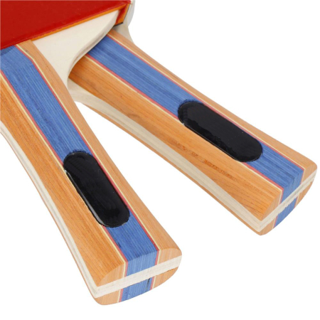 Set 2 palete de ping pong, cu 3 mingi, 25x15cm, negru cu rosu [1]