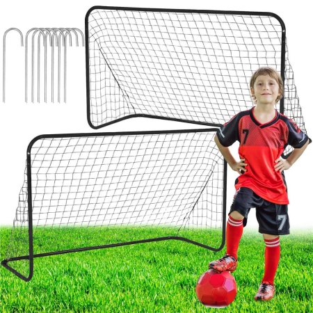 Set 2 porti de fotbal metalice, 122x183cm, profil 25mm, cu elemente de fixare [3]