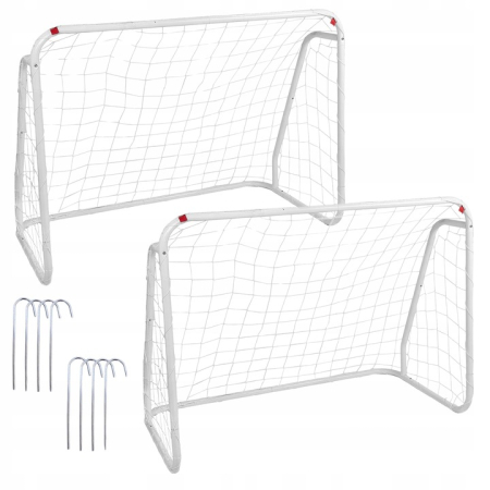 JUCARII SI SPATIU DE JOACA - Set 2 porti de fotbal metalice, 96x124cm, profil 28mm, cu elemente de fixare