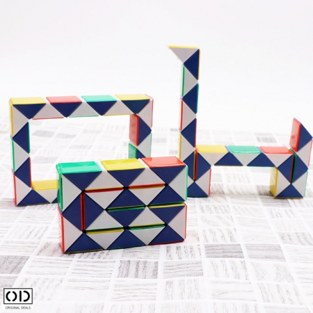 Set 2 Rigle Rubik, Jucarie Antistres care Dezvolta Inteligenta, 32cm, PVC Multicolor, Original Deals [2]