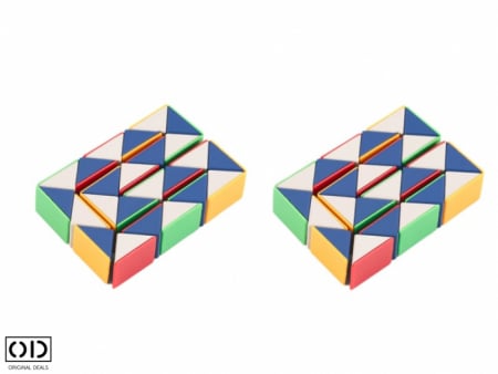 Set 2 Rigle Rubik, Jucarie Antistres care Dezvolta Inteligenta, 32cm, PVC Multicolor, Original Deals [9]