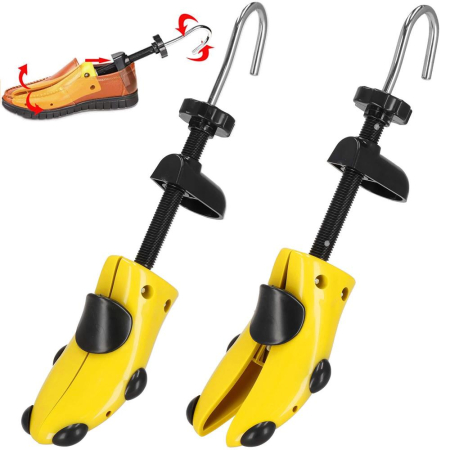 Set 2 sanuri pentru largit si alungit pantofi, din plastic, marime 44-46, galben [12]