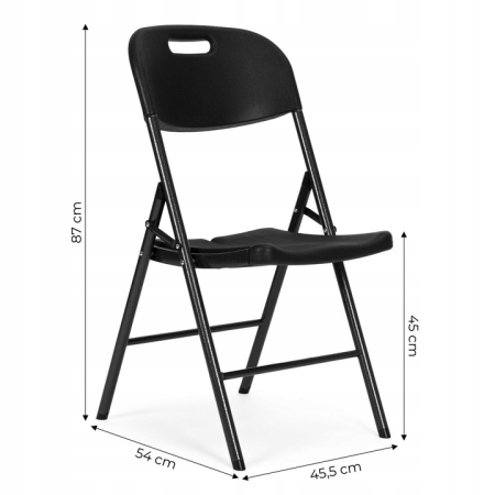 Set 2 scaune pliante 44x58x83 cm, structura metal si sezut HDPE, pliabile si usoare, negru [5]