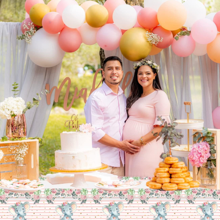 Set 20 de Servetele de Masa, , Imprimeu Elefant, din Hartie, 16.5 x 16.5 cm, Roz [4]