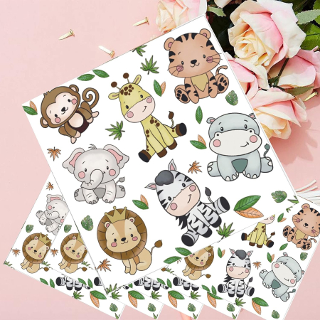 Set 20 de Servetele de Masa, , Imprimeu Jungle, din Hartie, 16.5 x 16.5 cm, Multicolor [2]