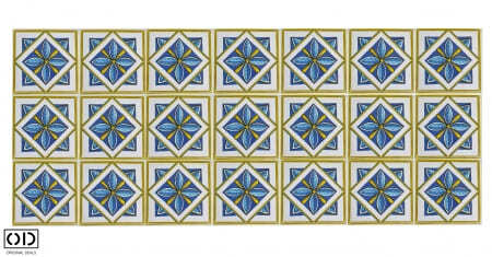 Set 21 Stickere Decorative pentru Gresie, Faianta sau Perete, Mandala Albastra, 7.5 cm [3]