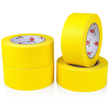 Set 24 Role Banda Adeziva de Mascare, Rezistenta UV, 48mmx50m, Rezistenta, Aderenta, Galbena [8]