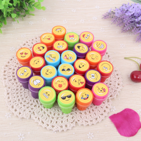 Set 26 Stampile, , pentru Copii 4-6 Ani, Model Fete Zambitoare Emoji, 20 x 10 x 2 cm, Multicolor [4]