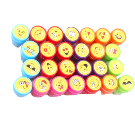 Set 26 Stampile, , pentru Copii 4-6 Ani, Model Fete Zambitoare Emoji, 20 x 10 x 2 cm, Multicolor [2]