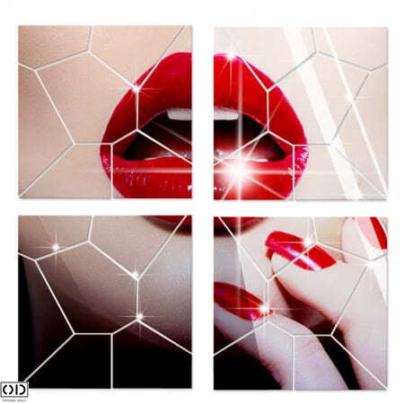 Oglinzi Acrilice & Accesorii Decorative - Set 28 Oglinzi Acrilice din PVC, Autoadezive pentru Decor Living, 50 x 50 cm