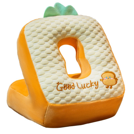 Set 2in1 Patura Microfibra si Perna din Spuma, , pentru Birou, Calatorii, Pauze, Model Paine, Microfibra, 1x1.7 m, 30x35x30 cm, Maro [2]