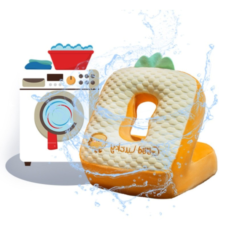 Set 2in1 Patura Microfibra si Perna din Spuma, , pentru Birou, Calatorii, Pauze, Model Paine, Microfibra, 1x1.7 m, 30x35x30 cm, Maro [1]