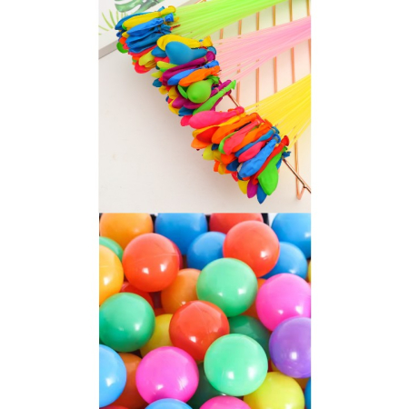 Set 2x Pistol cu Apa pentru Copii, , 6ani+, cu baloane de apa, Albastru + Roz, 1x 600 ML + 1x 550 ML [12]