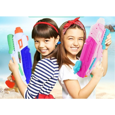 Set 2x Pistol cu Apa pentru Copii, Rezervor, Pentru Piscina/Plaja, , 6ani+, Roz + Albastru, 600 ML [8]