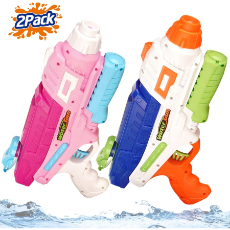 Set 2x Pistol cu Apa pentru Copii, Rezervor, Pentru Piscina/Plaja, , 6ani+, Roz + Albastru, 600 ML [4]