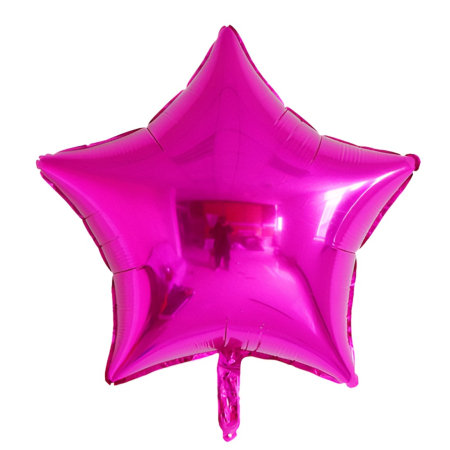 Set 3 Baloane din Folie Metalizata, , Figurine Coroana si Stea, Model Aniversare, 40 cm, Ambalaj Individual, Pai Inclus, Umflare cu Aer sau Heliu, Roz [2]
