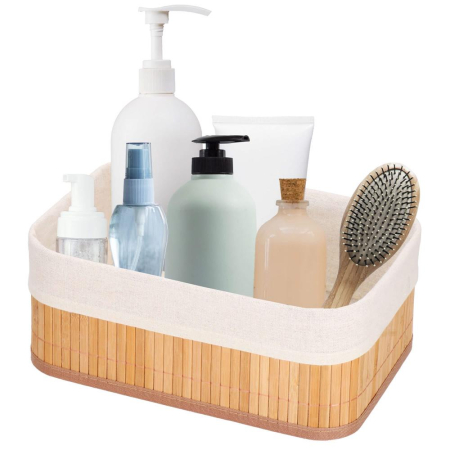 Set 3 cutii organizatoare din bambus, diverse dimensiuni, maro [11]