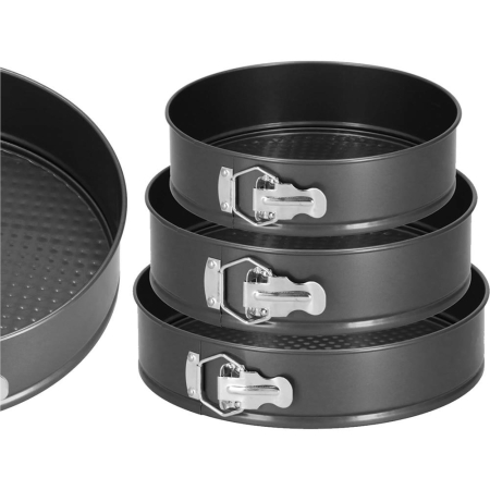 Set 3 forme de copt, 27, 25 si 23 cm, cu fund detasabil, gri [13]