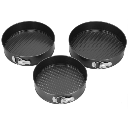 Set 3 forme de copt, 27, 25 si 23 cm, cu fund detasabil, gri [3]