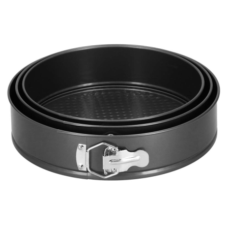 Set 3 forme de copt, 27, 25 si 23 cm, cu fund detasabil, gri [8]