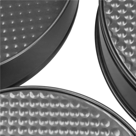 Set 3 forme de copt, 27, 25 si 23 cm, cu fund detasabil, gri [5]