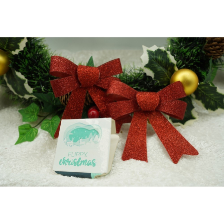 Set 3 fundite pentru brad, Rosii, cu sclipici, 10 x 11 cm, din poliester,  [4]