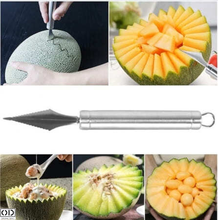 Set 3 Instrumente Metalice Original Deals, pentru Curatat si Decorat Fructe si Legume, Premium din Inox [9]
