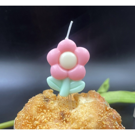 Set 3 Lumanari, , Tema Flori, Model 1, din Parafina, Multicolor [3]