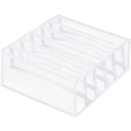 Set 3 organizatoare sertar pliabile pentru sosete/lenjerie, alb [3]