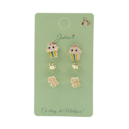 Cercei - Set 3 Perechi Cercei Briosa, Stea, Fluture