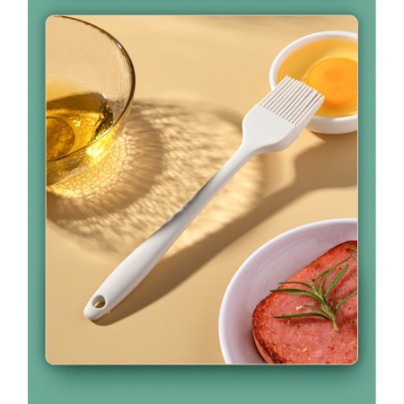 Set 3 Ustensile de Bucatarie, , din Silicon+Inox, Termorezistente, Antiaderente, 20 x 13 x 3 cm, Alb Ivory [4]