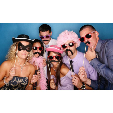 Set 31 de Accesorii pentru Petrecere, , Props pentru Coltul de Poze, Ochelari, Palarii, Mustata, Cravata, Tematica Nunta, Multicolor [2]