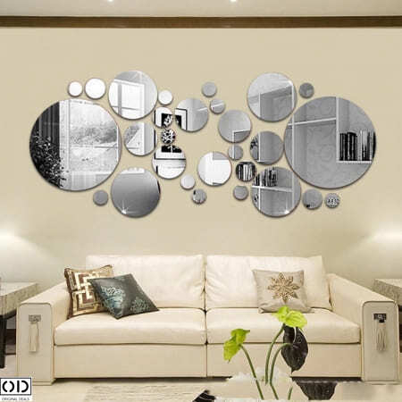 Oglinzi Acrilice & Accesorii Decorative - Set 31 Oglinzi Acrilice din PVC, Autoadezive pentru Decorarea Peretilor, Sfere