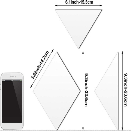 Set 32 de Oglinzi Autocolante pentru Perete, , sub Forma de Romb, Acril, 14.2x23.6x15.5 cm [4]