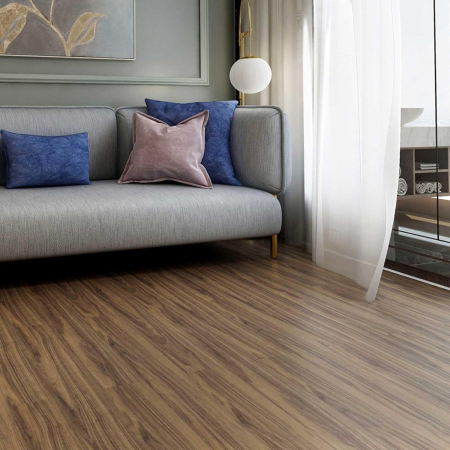 Set 36 Placi Autoadezive pentru Pardoseala, , din PVC, Impermeabil, Ignifug, Usor de Curatat, Dimensiune Placa 91.44 x 15.24 cm, Grosime 1.5 mm, Acoperire 5 m2, Model 5, Maro [1]