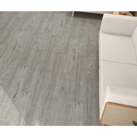 Set 36 Placi Autoadezive pentru Pardoseala, , din PVC, Impermeabil, Ignifug, Usor de Curatat, Dimensiune Placa 91.44 x 15.24 cm, Grosime 1.5 mm, Acoperire 5 m2, Model 3, Gri [4]