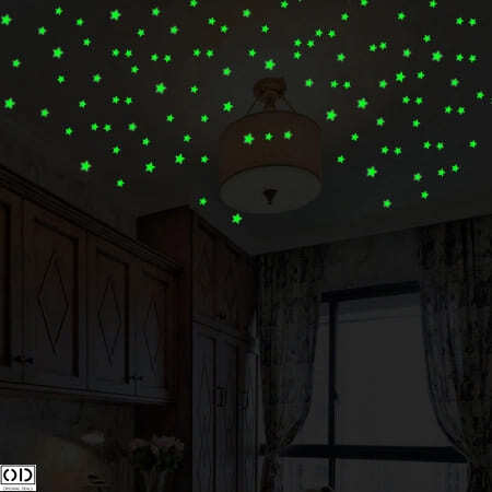 Set 384 Stelute Fosforescente Auto Adezive, 4 Dimensiuni cu Iluminare Indelungata, PVC, Premium, Original Deals® [3]