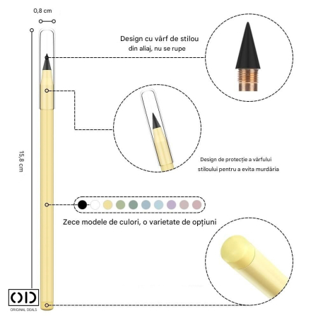 Set 4 Creioane Eterne 15 cm PVC Roz / Albastru – ORIGINAL DEALS [5]