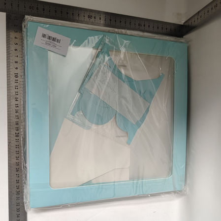 Set 4 Cutii pentru Baloane, , Model Scris Baby, Tematica Iubire, Cuburi Decorative din Plastic, Accesorii pentru Petrecere, 30 x30 cm, Transparente Contur Albastru [7]