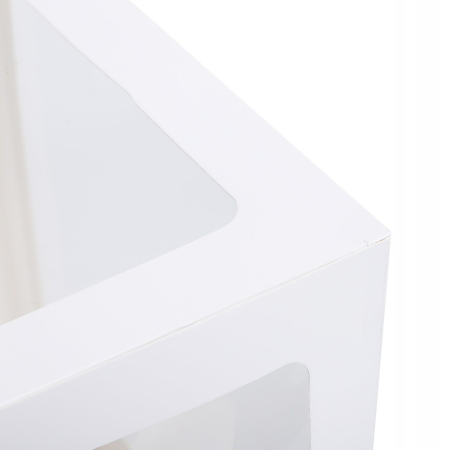 Set 4 Cutii pentru Baloane, , Model Simplu, Tematica Aniversare, Cuburi Decorative din Plastic, Accesorii pentru Petrecere, 30 x30 cm, Transparente Contur Alb [2]