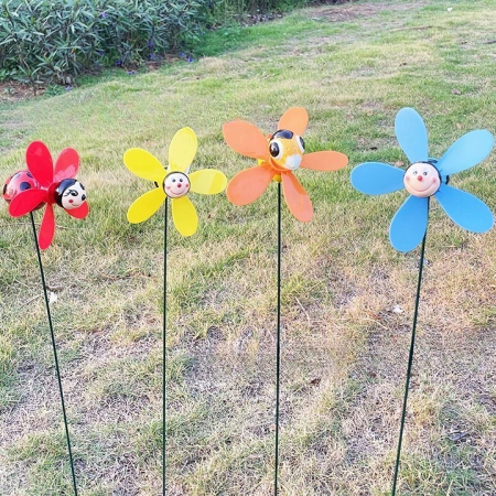 Set 4 Figurine, Decoratiuni de Gradina, , Tip Morisca de Vant, Model Insecte, 57 x 12 cm, Multicolor [8]