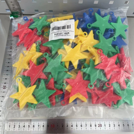 Set 4 Greutati pentru Baloanele cu Heliu, , 32 grame, 8 grame Fiecare, Plastic, Forma Stelute, Multicolor [1]