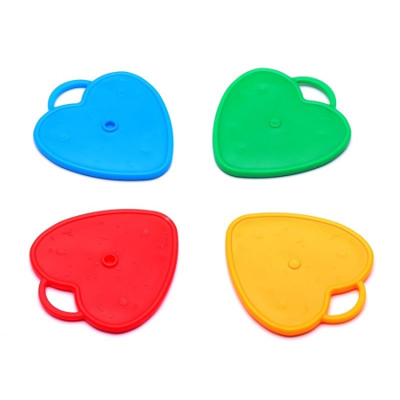 ✨TOATE PRODUSELE✨ - Set 4 Greutati pentru Baloanele cu Heliu, , 60 grame, 15 grame fiecare, Plastic, Forma Inima, Multicolor
