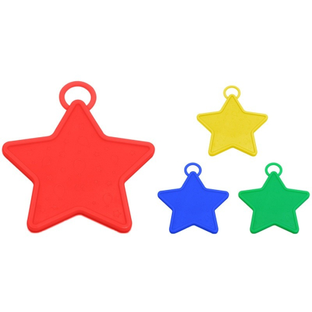 Accesorii Baloane - Set 4 Greutati pentru Baloanele cu Heliu, , 60 grame, 15 grame fiecare, Plastic, Forma Stelute, Multicolor