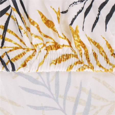 Set 4 huse pentru scaun, marime universala, poliester si spandex, 38x70cm, alb, gri si galben [6]