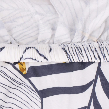 Husa pentru scaun, marime universala, poliester si spandex, 38x70cm, alb, nuante de bleumarin, galben [10]