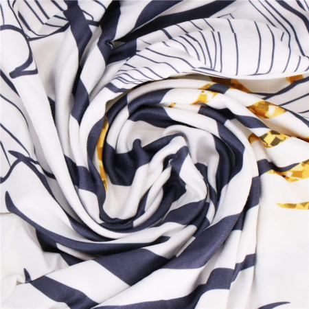 Husa pentru scaun, marime universala, poliester si spandex, 38x70cm, alb, nuante de bleumarin, galben [8]