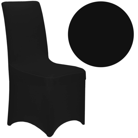 Set 4 huse pentru scaune de evenimente, marime universala, poliester si spandex, negru [1]