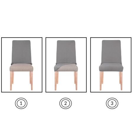 Set 4 huse universale pentru scaun, marime universala, poliester si spandex, 45 cm x 60 cm, albastru marin [3]