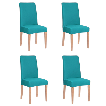 Disponibil livrare locker S - Set 4 huse universale pentru scaun, marime universala, poliester si spandex, 45 cm x 60 cm, albastru marin